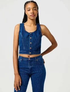 Kvinnor Wrangler Denimkläder|Västar|THE SHIRT - Jeansvästar