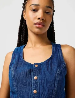 Kvinnor Wrangler Denimkläder|Västar|THE SHIRT - Jeansvästar