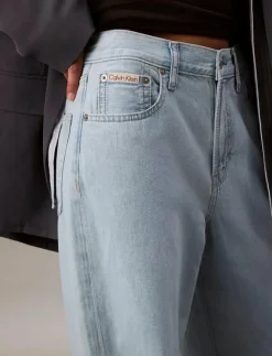 Calvin Klein Jeans THE WIDE LEG LINEN - Vida byxor|Kvinnor Jeans