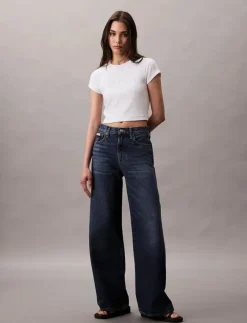 Kvinnor Calvin Klein Jeans Denimkläder|Jeans|THE WIDE LEG - Vida byxor