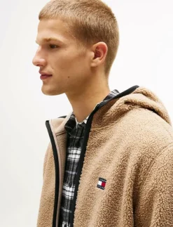 Tommy Jeans Sweatshirts & Huvtröjor|TJM REG BADGE TEDDY ZIP TRU EXT - Mellanlager