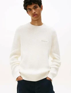 Tommy Jeans TJM REG SCRIPT CHUNKY SWEAT - Rundhalsad| Stickat