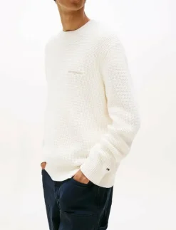 Tommy Jeans TJM REG SCRIPT CHUNKY SWEAT - Rundhalsad| Stickat
