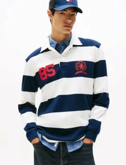Tommy Jeans TJM RLX STRIPE RUGBY - Långärmade pikéer| Pikéer