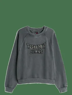 Kvinnor Tommy Jeans Sweatshirts|TJW BXY LEOPARD VARSITY CREW - Sweatshirts