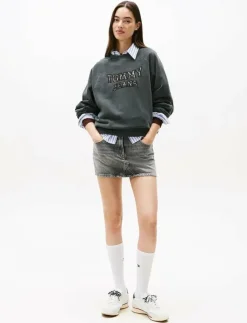 Kvinnor Tommy Jeans Sweatshirts|TJW BXY LEOPARD VARSITY CREW - Sweatshirts
