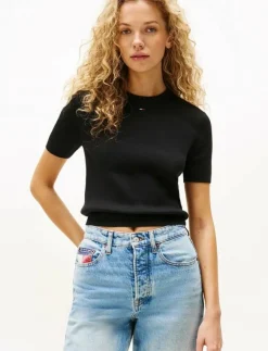 Kvinnor Tommy Jeans Sweatshirts|T-Shirts & Toppar|TJW ESSENTIAL SS SWEATER - Crop tops
