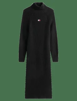 Tommy Jeans TJW MOCKNECK BADGE SWEATER DRESS - Midiklänningar|Kvinnor Klänningar