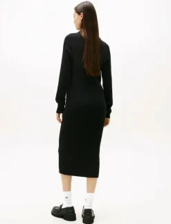 Tommy Jeans TJW MOCKNECK BADGE SWEATER DRESS - Midiklänningar|Kvinnor Klänningar