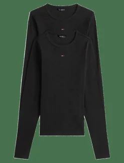 Kvinnor Tommy Jeans Kläder|T-Shirts & Toppar|TJW 2PACK SLIM ESSENTIAL RIB LS - Långärmade toppar