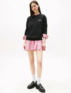 Kvinnor Tommy Jeans Sweatshirts|TJW REG ESS LOGO 1 CREW EXT - Sweatshirts