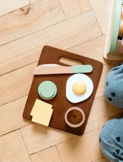 Dantoy TOASTER SET WOOD IN GIFT BOX - 9 PCS - Tillbehör till leksakskök|Barn Leksakskök & Tillbehör