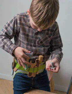 Barn Dantoy Rollspel|TOOL BELT WOOD IN GIFT BOX 15 PARTS - Leksaksverktyg