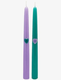 Anna + Nina Ljus|Tough Love Green/Purple Candle Set of 2 - Kronljus