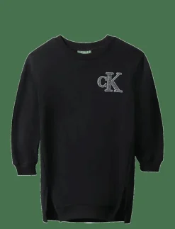 Calvin Klein TOWLING MONOGRAM TERRY LS DRESS - Långärmade vardagsklänningar|Barn Klänningar & Kjolar