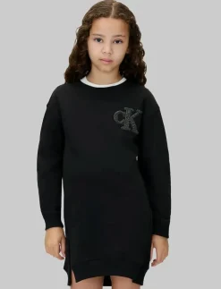 Calvin Klein TOWLING MONOGRAM TERRY LS DRESS - Långärmade vardagsklänningar|Barn Klänningar & Kjolar