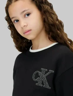 Calvin Klein TOWLING MONOGRAM TERRY LS DRESS - Långärmade vardagsklänningar|Barn Klänningar & Kjolar