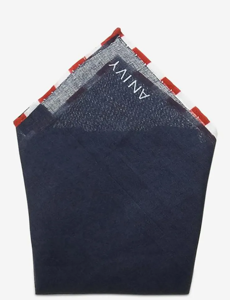 AN IVY Tricolore Borders Navy - Näsdukar| Slipsar & Accessoarer