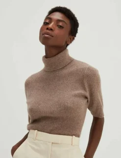 Davida Cashmere Turtleneck Rib T-shirt - Polotröjor|Kvinnor Stickat