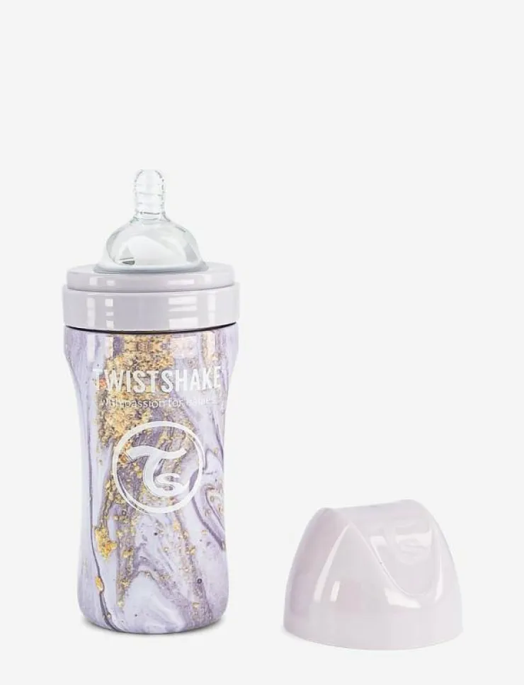 Twistshake Anti-Colic Stainless Steel 330ml Marble - Nappflaskor|Barn Mata