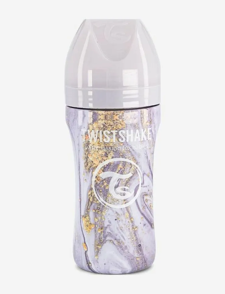 Twistshake Anti-Colic Stainless Steel 330ml Marble - Nappflaskor|Barn Mata