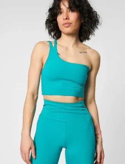 Girlfriend Collective Uma One Shoulder Bra - Sport BH:ar|Kvinnor Sport-Bh