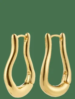 Pilgrim UNFOLD hoops gold-plated - Hoops|Kvinnor Smycken