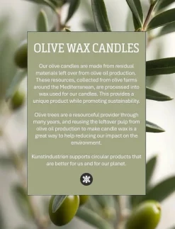 Kunstindustrien Upcycled olive wax pillar candle - Kronljus| Ljus