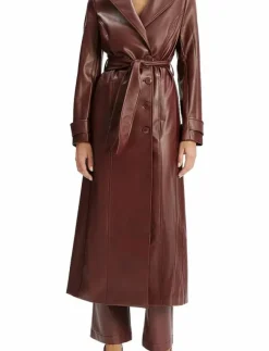 Kvinnor Bardot Jackor & Kappor|VEGAN LEATHER LONGLINE COAT - Tunna kappor