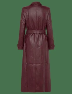 Kvinnor Bardot Jackor & Kappor|VEGAN LEATHER LONGLINE COAT - Tunna kappor