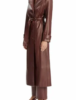 Kvinnor Bardot Jackor & Kappor|VEGAN LEATHER LONGLINE COAT - Tunna kappor