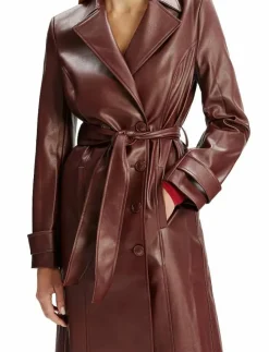 Kvinnor Bardot Jackor & Kappor|VEGAN LEATHER LONGLINE COAT - Tunna kappor