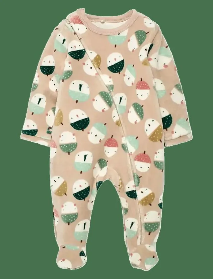 Boboli Velour play suit ed for baby -BCI - Långärmad bodysuit|Barn Bodysuits