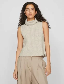 Vila VIBELUNA HIGH NECK S/L KNIT VEST-NOOS - Stickade västar|Kvinnor Västar