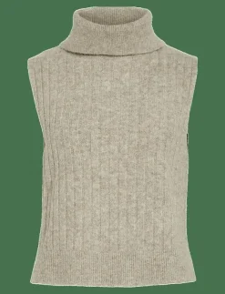 Vila VIBELUNA HIGH NECK S/L KNIT VEST-NOOS - Stickade västar|Kvinnor Västar