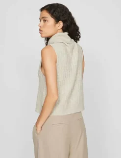 Vila VIBELUNA HIGH NECK S/L KNIT VEST-NOOS - Stickade västar|Kvinnor Västar