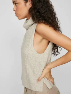 Vila VIBELUNA HIGH NECK S/L KNIT VEST-NOOS - Stickade västar|Kvinnor Västar