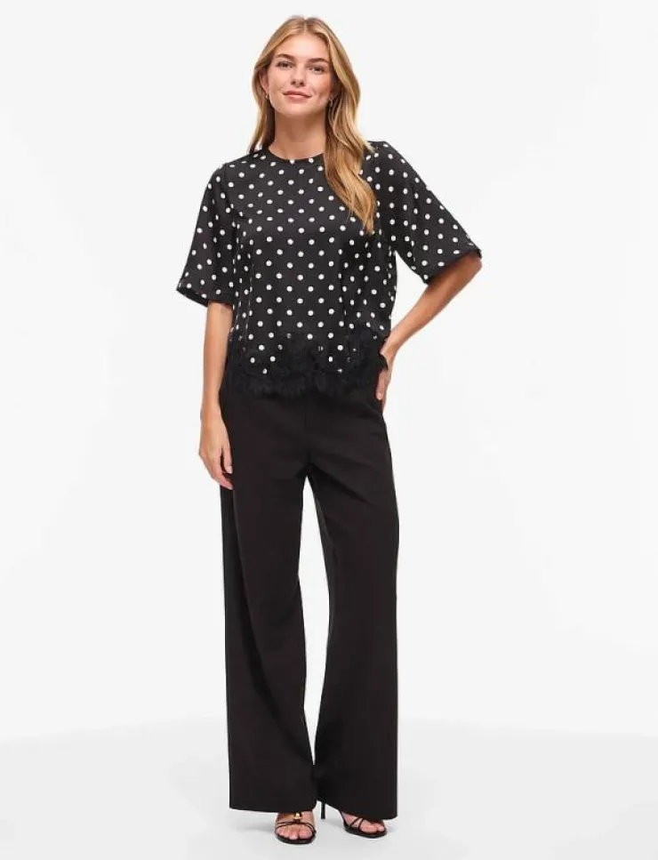Kvinnor Vila Blusar & Skjortor|T-Shirts & Toppar|VIDOTA 2/4 LACE TOP - T-shirts
