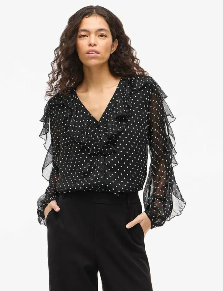 Vila VIHARLEY L/S TOP - Långärmade blusar|Kvinnor Blusar & Skjortor