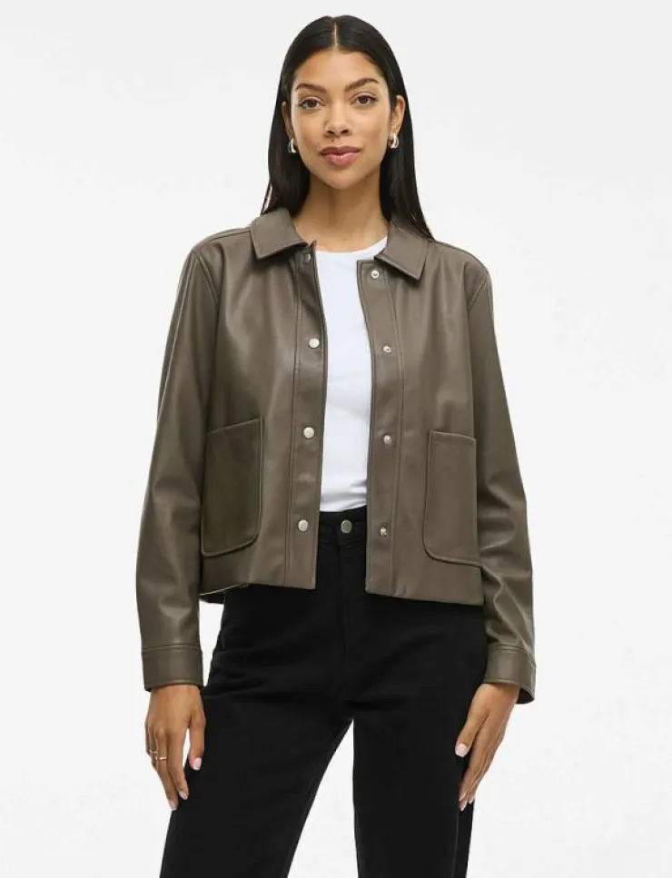 Vila VIHELLIUM SHORT JACKET - NOOS - Skinnjackor|Kvinnor Jackor & Kappor