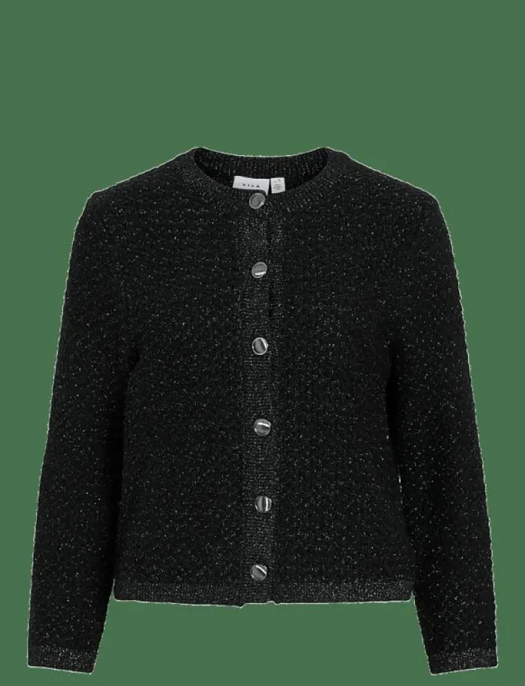 Kvinnor Vila Kavajer|Stickat|VIMALAY O-NECK L/S BUTTON KNIT CARDIGAN - Koftor
