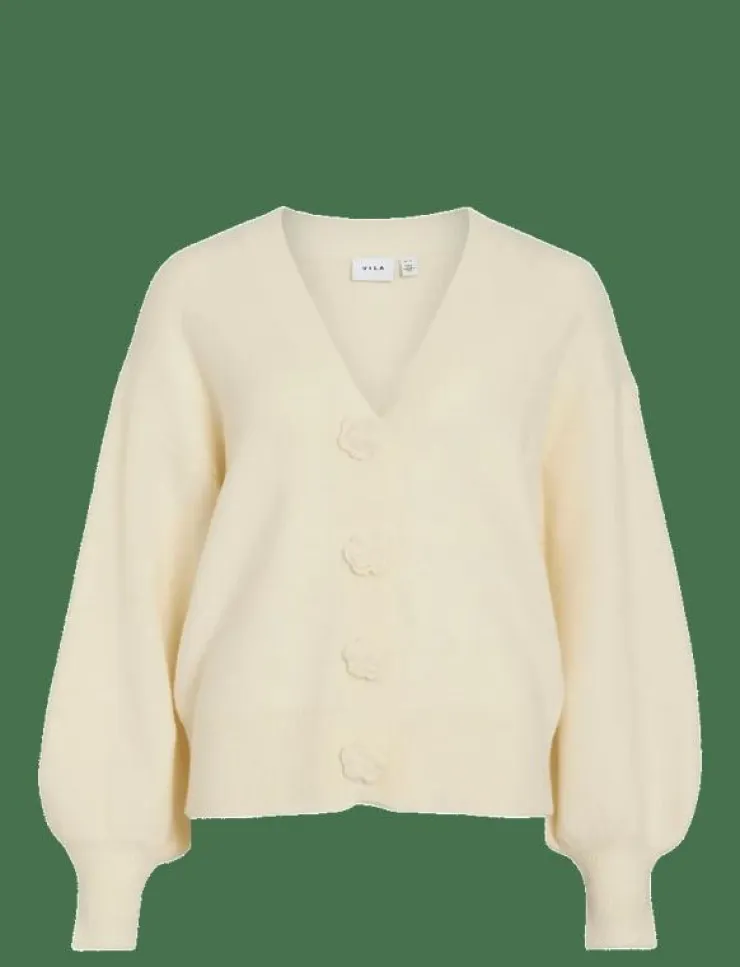 Kvinnor Vila Plus Size & Curvy|Stickat|VIRADIA L/S ROSE CARDIGAN - Koftor