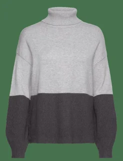 Kvinnor Vila Kläder|VIRIL BLOCKING ROLL-NK L/S KNIT TOP-NOOS - Stickat