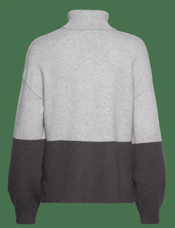 Kvinnor Vila Kläder|VIRIL BLOCKING ROLL-NK L/S KNIT TOP-NOOS - Stickat