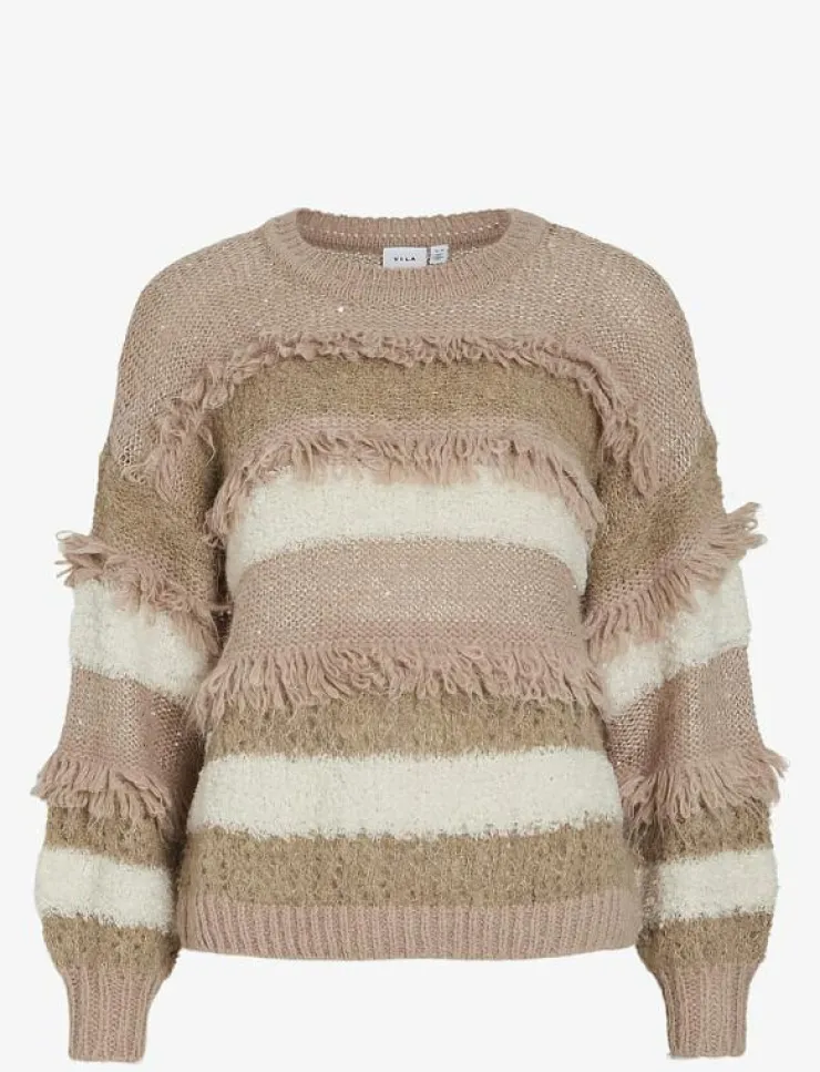 Vila VITURI O-NECK L/S SEQUIN KNIT TOP - Stickat|Kvinnor Stickat