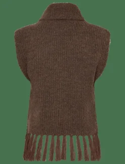 Kvinnor Vila Västar|VIZARIAH HIGH NECK PONCHO/KA - Stickade västar