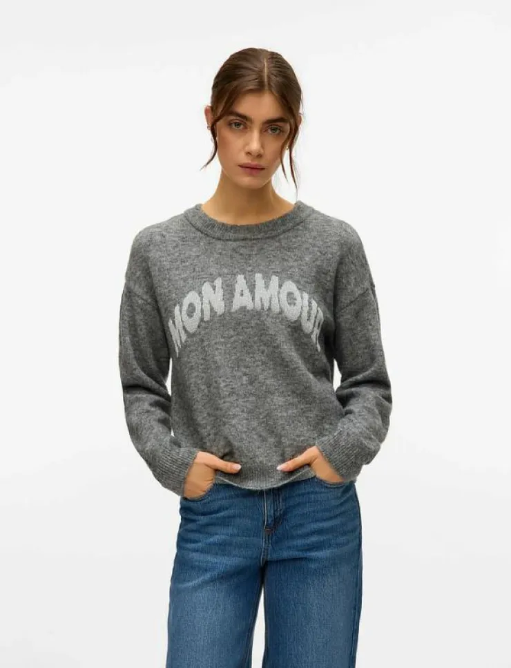 Kvinnor Vero Moda Stickat|VMAMOREMIO LS O-NECK PULLOVER BOO - Stickat