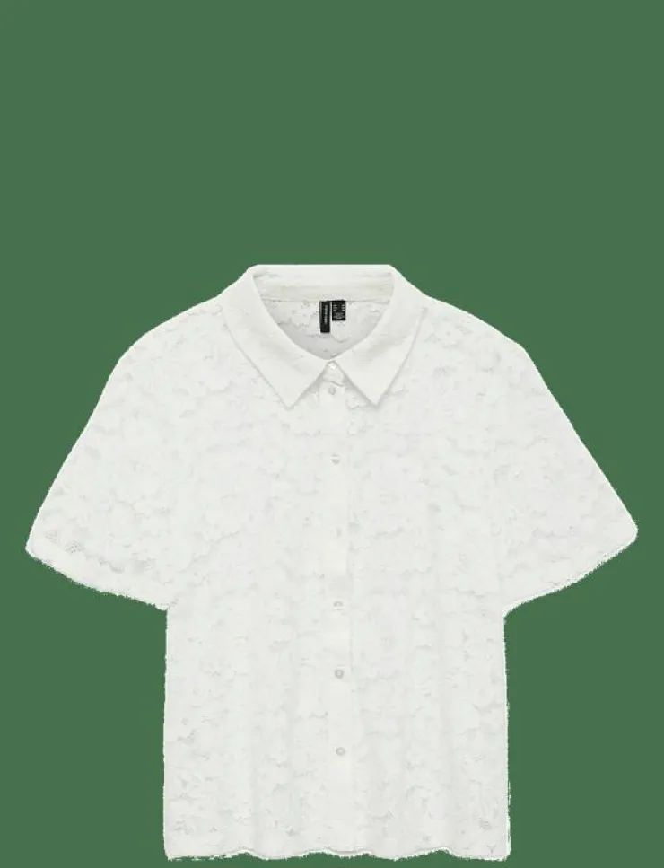 Vero Moda VMHONEY LACE SS SHIRT WVN GA - Kortärmade skjortor|Kvinnor Blusar & Skjortor