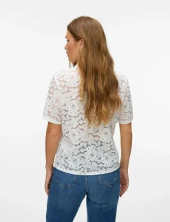 Vero Moda VMHONEY LACE SS SHIRT WVN GA - Kortärmade skjortor|Kvinnor Blusar & Skjortor