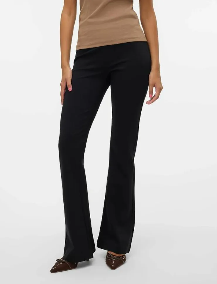 Vero Moda VMKAMMA MW FLARED JERSEY PANT NOOS - Utsvängda byxor|Kvinnor Byxor